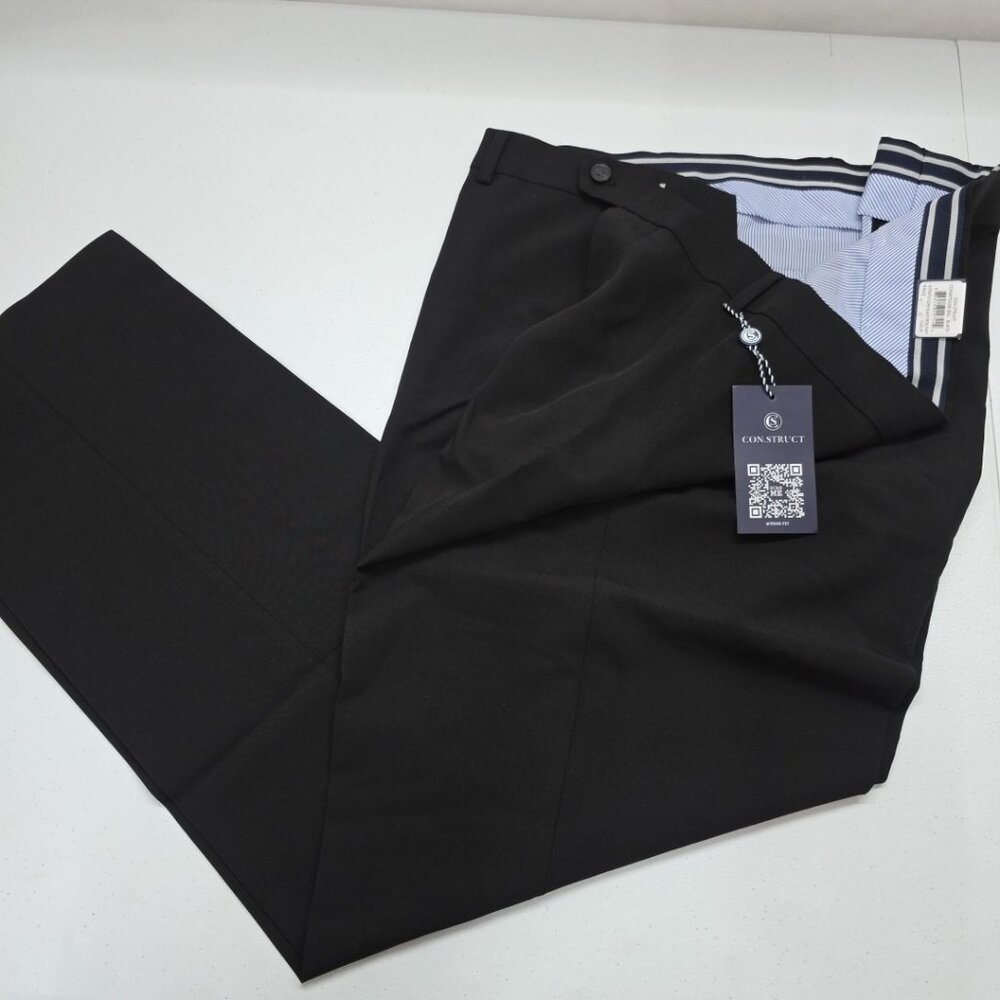 Con.Struct Mens Navy Blue Bistretch Dress Pants Size 44x32 NWT Construct